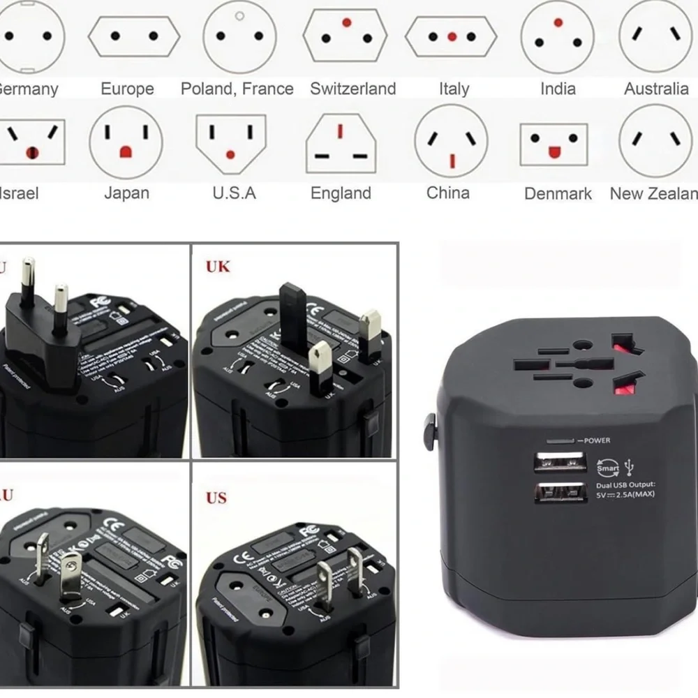 Universal All in one Worldwide travel adapter/charger USB Ports for US/AU/UK/EU
